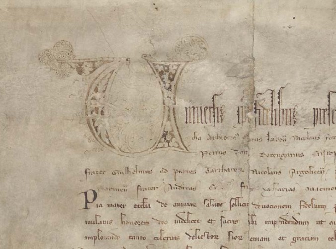 Ablassurkunde. Quelle: StadtAH 1 Urk.-Abt. I Nr. 74